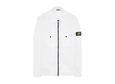 Stone Island 113WN BRUSHED COTTON CANVAS_'OLD' EFFECT "White"
