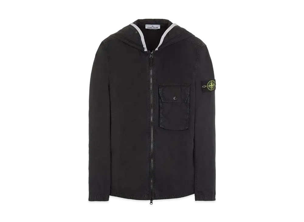 Stone Island 114WN BRUSHED COTTON CANVAS_'OLD' EFFECT "Black"