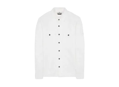 Stone Island 12004 TEXTURED BRUSHED RECYCLED COTTON_REGULAR FIT "White"