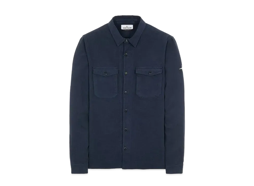 Stone Island 12004 TEXTURED BRUSHED RECYCLED COTTON_REGULAR FIT "Blue"