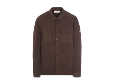 Stone Island 12004 TEXTURED BRUSHED RECYCLED COTTON_REGULAR FIT "Dark Brown"