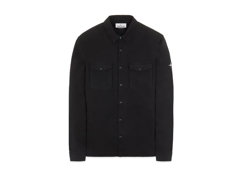 Stone Island 12004 TEXTURED BRUSHED RECYCLED COTTON_REGULAR FIT "Black"