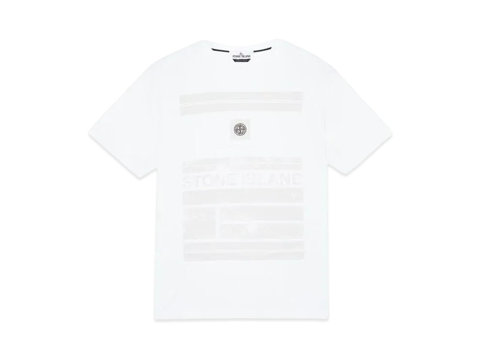 Stone Island 2NS78 COTTON JERSEY 'MOSAIC ONE' PRINT_SLIM FIT "White"