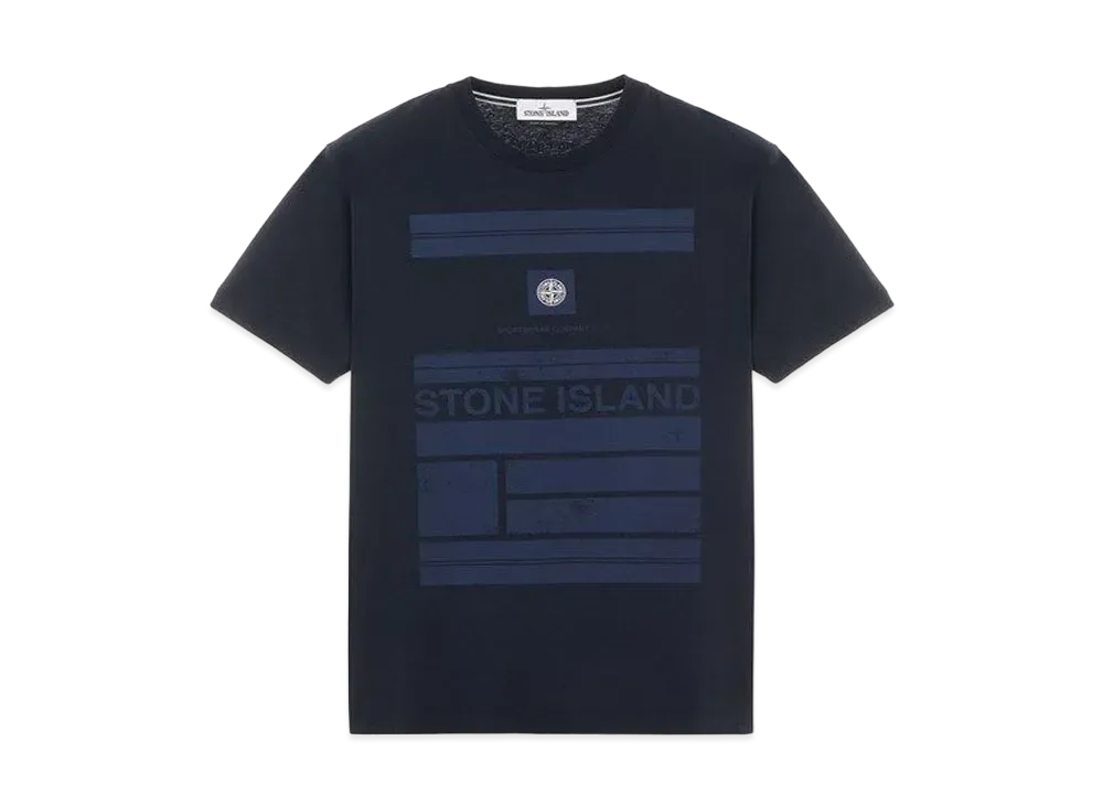 Stone Island 2NS78 COTTON JERSEY 'MOSAIC ONE' PRINT_SLIM FIT "Blue"
