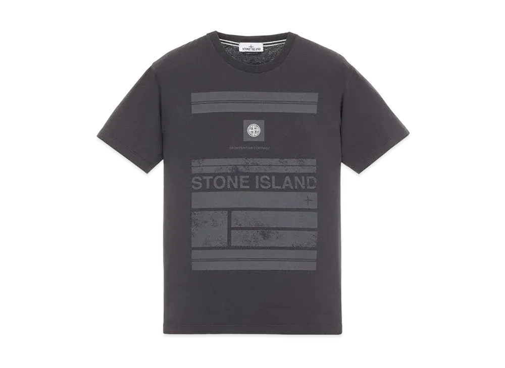 Stone Island 2NS78 COTTON JERSEY 'MOSAIC ONE' PRINT_SLIM FIT "Steel Grey"