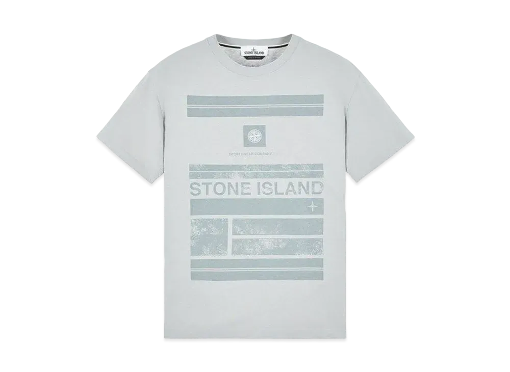 Stone Island 2NS78 COTTON JERSEY 'MOSAIC ONE' PRINT_SLIM FIT "Pearl Grey"
