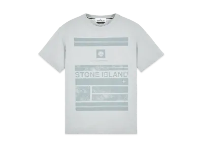 Stone Island 2NS78 COTTON JERSEY 'MOSAIC ONE' PRINT_SLIM FIT "Pearl Grey"