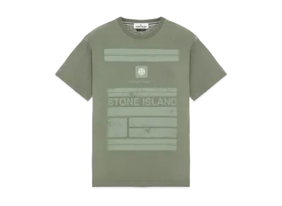 Stone Island 2NS78 COTTON JERSEY 'MOSAIC ONE' PRINT_SLIM FIT "Sage Green"