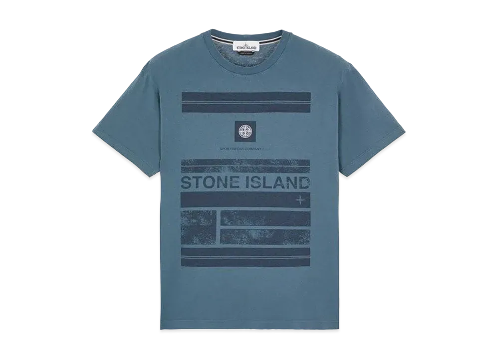 Stone Island 2NS78 COTTON JERSEY 'MOSAIC ONE' PRINT_SLIM FIT "Teal"