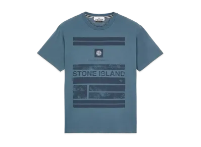 Stone Island 2NS78 COTTON JERSEY 'MOSAIC ONE' PRINT_SLIM FIT "Teal"