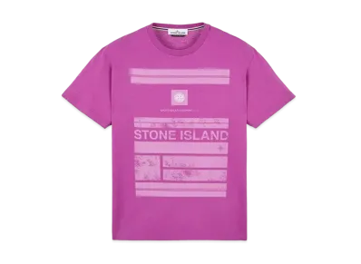 Stone Island 2NS78 COTTON JERSEY 'MOSAIC ONE' PRINT_SLIM FIT "Magenta"