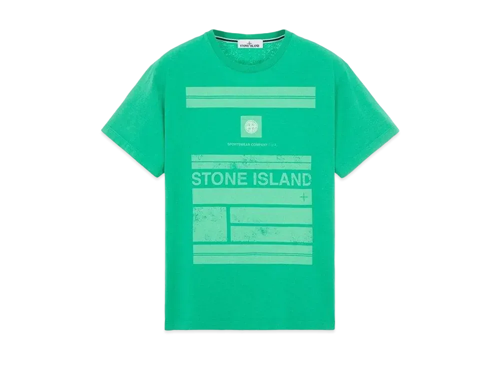 Stone Island 2NS78 COTTON JERSEY 'MOSAIC ONE' PRINT_SLIM FIT "Green"