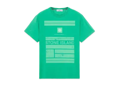 Stone Island 2NS78 COTTON JERSEY 'MOSAIC ONE' PRINT_SLIM FIT "Green"