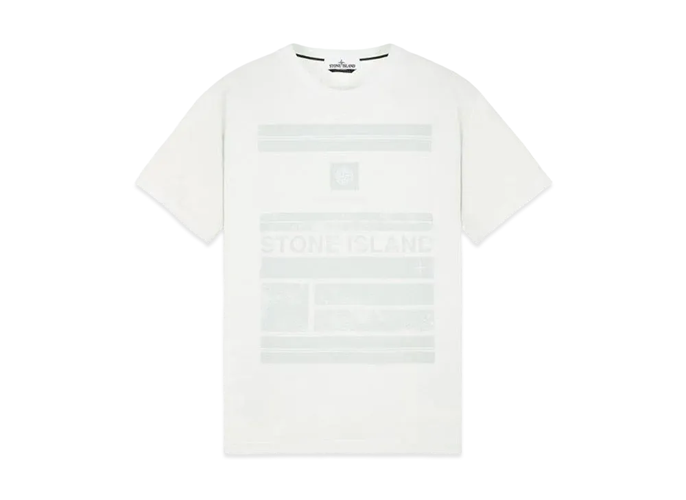 Stone Island 2NS78 COTTON JERSEY 'MOSAIC ONE' PRINT_SLIM FIT "Light Green"