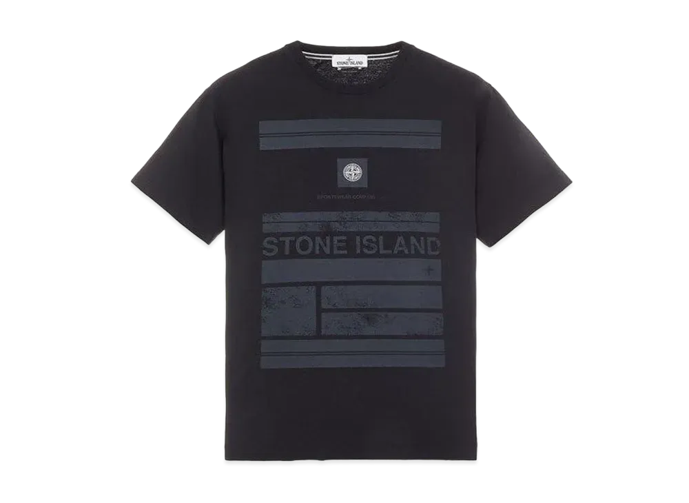 Stone Island 2NS78 COTTON JERSEY 'MOSAIC ONE' PRINT_SLIM FIT "Black"