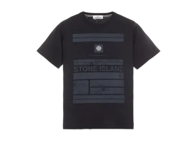 Stone Island 2NS78 COTTON JERSEY 'MOSAIC ONE' PRINT_SLIM FIT "Black"