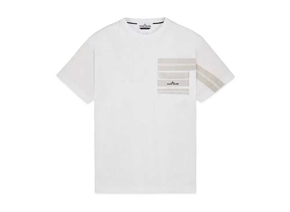 Stone Island 24679 COTTON JERSEY 'MOSAIC TWO' PRINT_SLIM FIT "White"
