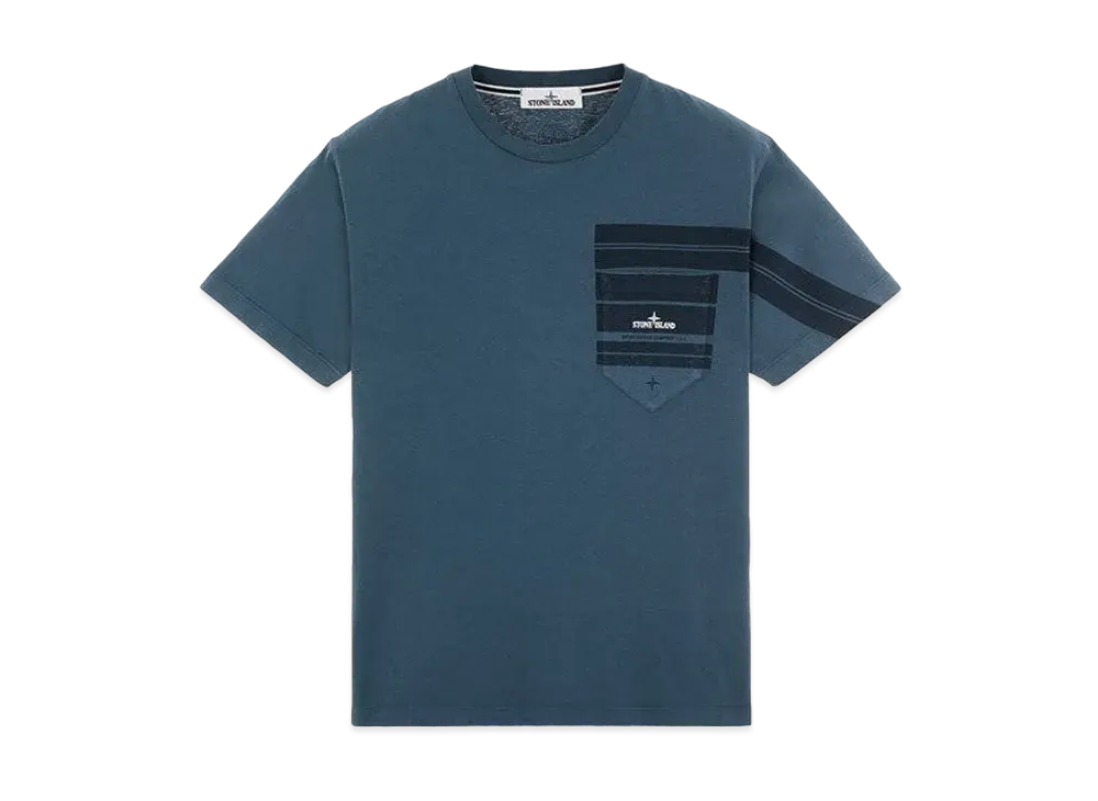 Stone Island 24679 COTTON JERSEY 'MOSAIC TWO' PRINT_SLIM FIT "Teal"