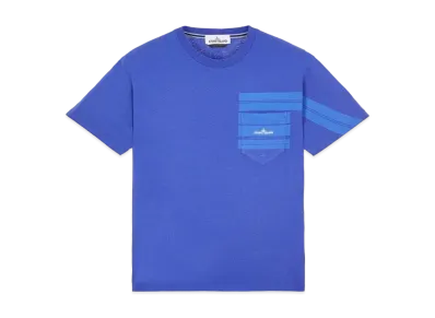 Stone Island 24679 COTTON JERSEY 'MOSAIC TWO' PRINT_SLIM FIT "Periwinkle"