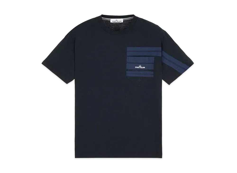 Stone Island 24679 COTTON JERSEY 'MOSAIC TWO' PRINT_SLIM FIT "Blue"