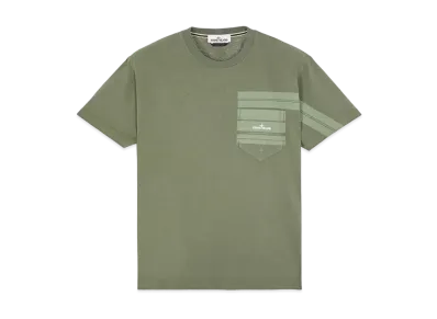 Stone Island 24679 COTTON JERSEY 'MOSAIC TWO' PRINT_SLIM FIT "Sage Green"