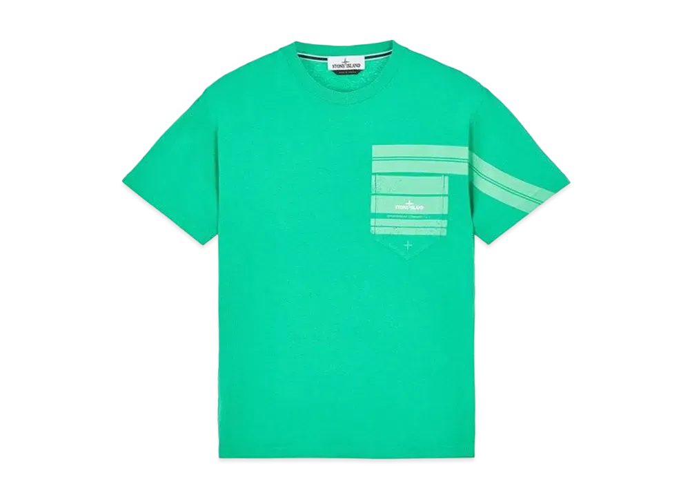 Stone Island 24679 COTTON JERSEY 'MOSAIC TWO' PRINT_SLIM FIT "Green"