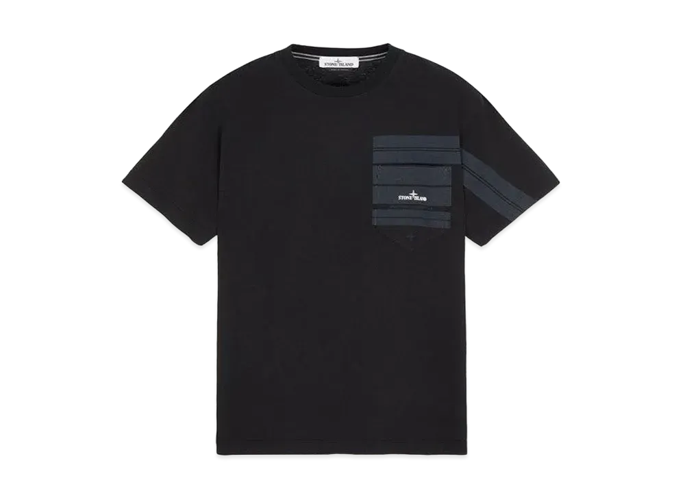 Stone Island 24679 COTTON JERSEY 'MOSAIC TWO' PRINT_SLIM FIT "Black"