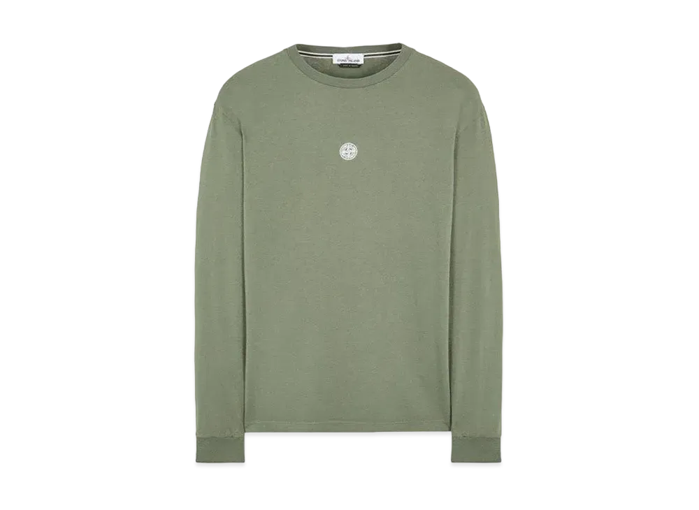 Stone Island 2ML80 COTTON JERSEY 'MOSAIC THREE' PRINT_SLIM FIT "Sage Green"