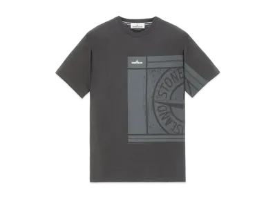 Stone Island 2NS81 COTTON JERSEY, 'MOSAIC FOUR' PRINT, GARMENT DYED_SLIM FIT "Steel Grey"