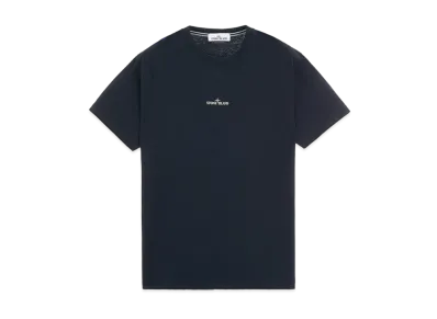 Stone Island 2NS83 COTTON JERSEY, 'MIXED MEDIA TWO' PRINT_SLIM FIT "Blue"