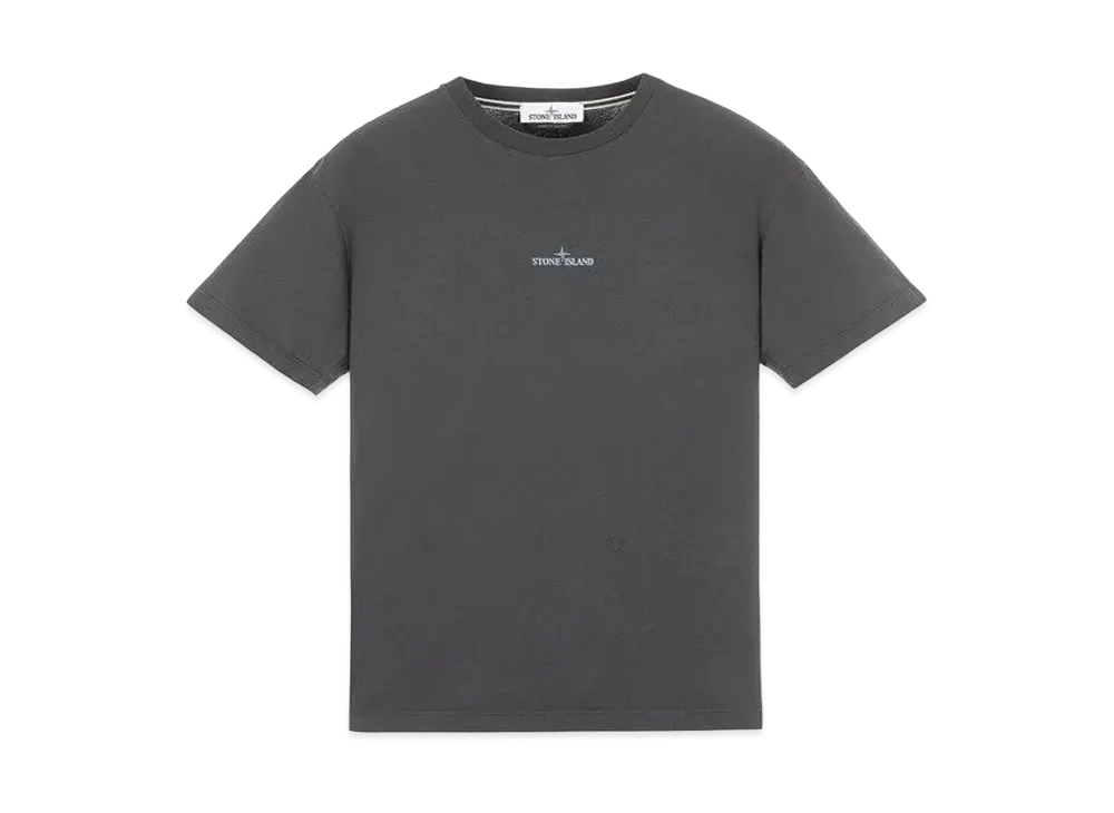 Stone Island 2NS83 COTTON JERSEY, 'MIXED MEDIA TWO' PRINT_SLIM FIT "Steel Grey"