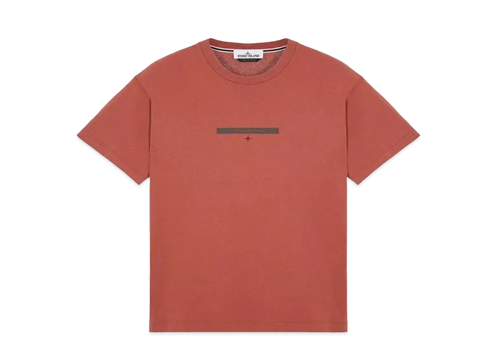 Stone Island 2NS84 COTTON JERSEY, 'MICRO GRAPHICS ONE' PRINT_SLIM FIT "Brick Red"