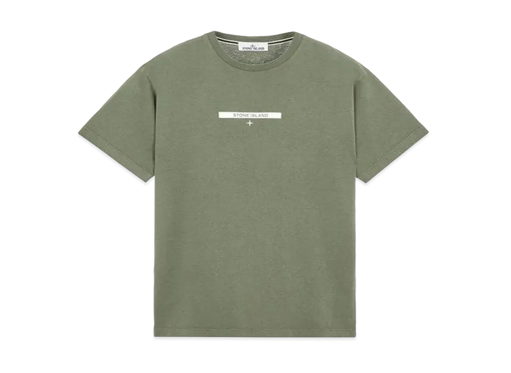 Stone Island 2NS84 COTTON JERSEY, 'MICRO GRAPHICS ONE' PRINT_SLIM FIT "Sage Green"