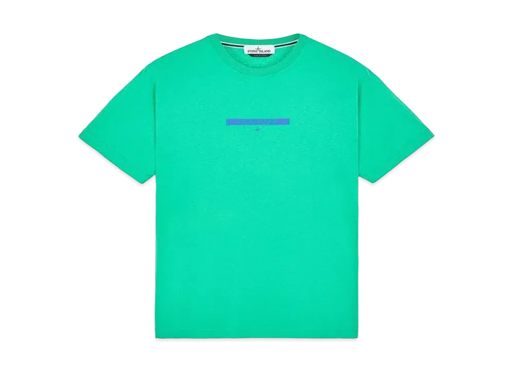 Stone Island 2NS84 COTTON JERSEY, 'MICRO GRAPHICS ONE' PRINT_SLIM FIT "Green"