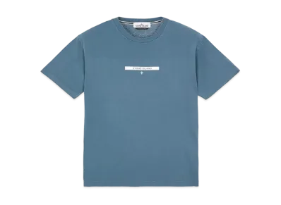 Stone Island 2NS84 COTTON JERSEY, 'MICRO GRAPHICS ONE' PRINT_SLIM FIT "Teal"