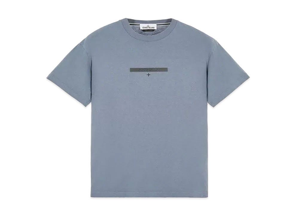 Stone Island 2NS84 COTTON JERSEY, 'MICRO GRAPHICS ONE' PRINT_SLIM FIT "Pastel Blue"