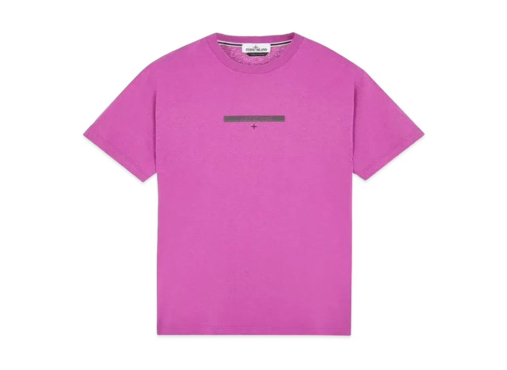 Stone Island 2NS84 COTTON JERSEY, 'MICRO GRAPHICS ONE' PRINT_SLIM FIT "Magenta"