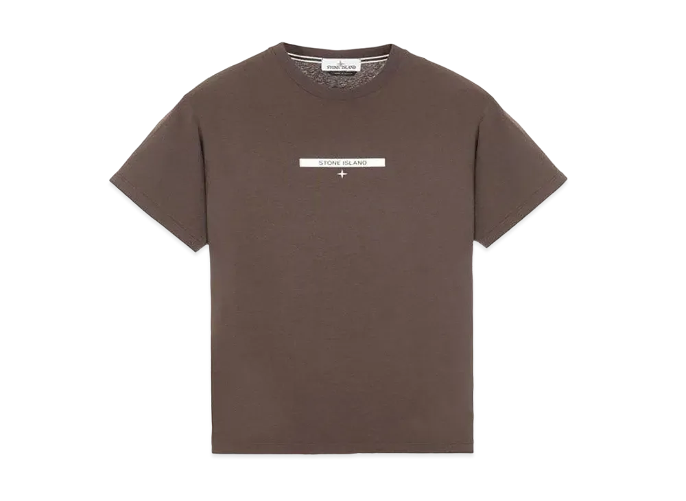 Stone Island 2NS84 COTTON JERSEY, 'MICRO GRAPHICS ONE' PRINT_SLIM FIT "Dark Brown"