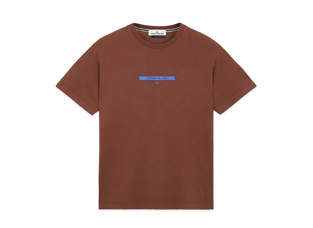 Stone Island 2NS84 COTTON JERSEY, 'MICRO GRAPHICS ONE' PRINT_SLIM FIT "Mahogany Brown"