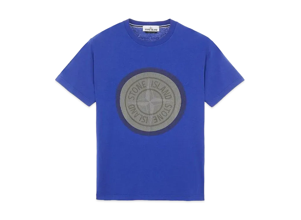 Stone Island 2NS89 COTTON JERSEY, 'LENTICULAR TWO' PRINT_SLIM FIT "Periwinkle"
