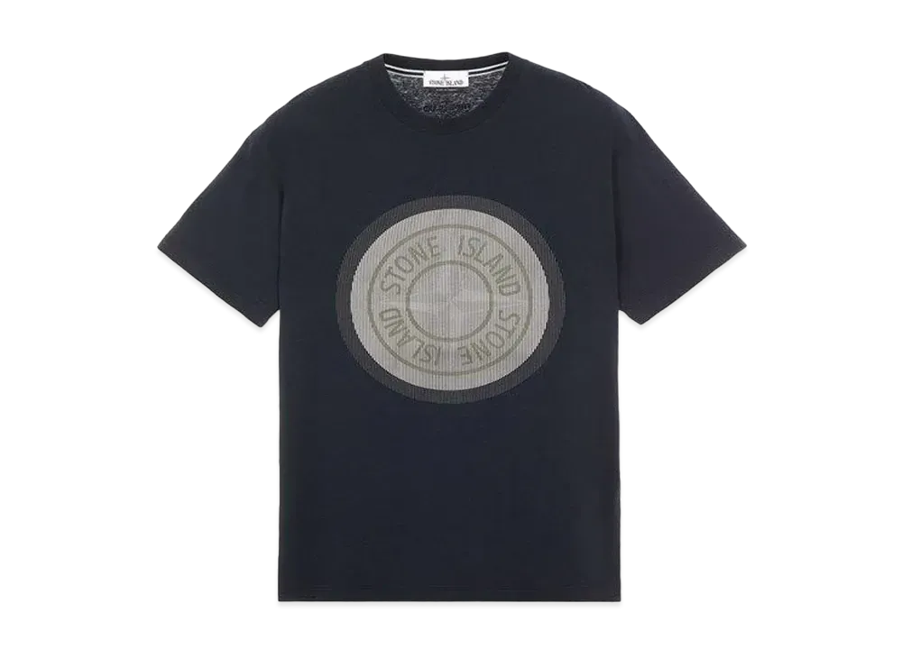 Stone Island 2NS89 COTTON JERSEY, 'LENTICULAR TWO' PRINT_SLIM FIT "Blue"