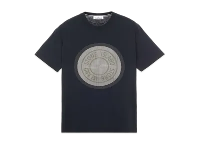Stone Island 2NS89 COTTON JERSEY, 'LENTICULAR TWO' PRINT_SLIM FIT "Blue"