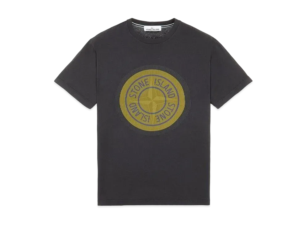 Stone Island 2NS89 COTTON JERSEY, 'LENTICULAR TWO' PRINT_SLIM FIT "Steel Grey"