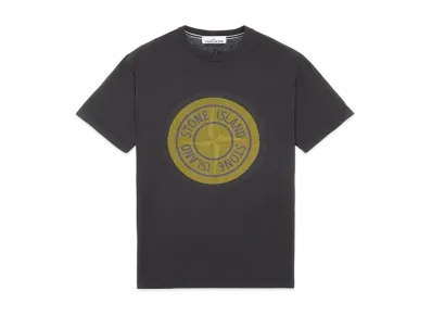 Stone Island 2NS89 COTTON JERSEY, 'LENTICULAR TWO' PRINT_SLIM FIT "Steel Grey"