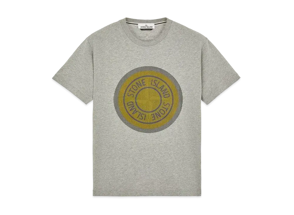 Stone Island 2NS89 COTTON JERSEY, 'LENTICULAR TWO' PRINT_SLIM FIT "Dust Melange"