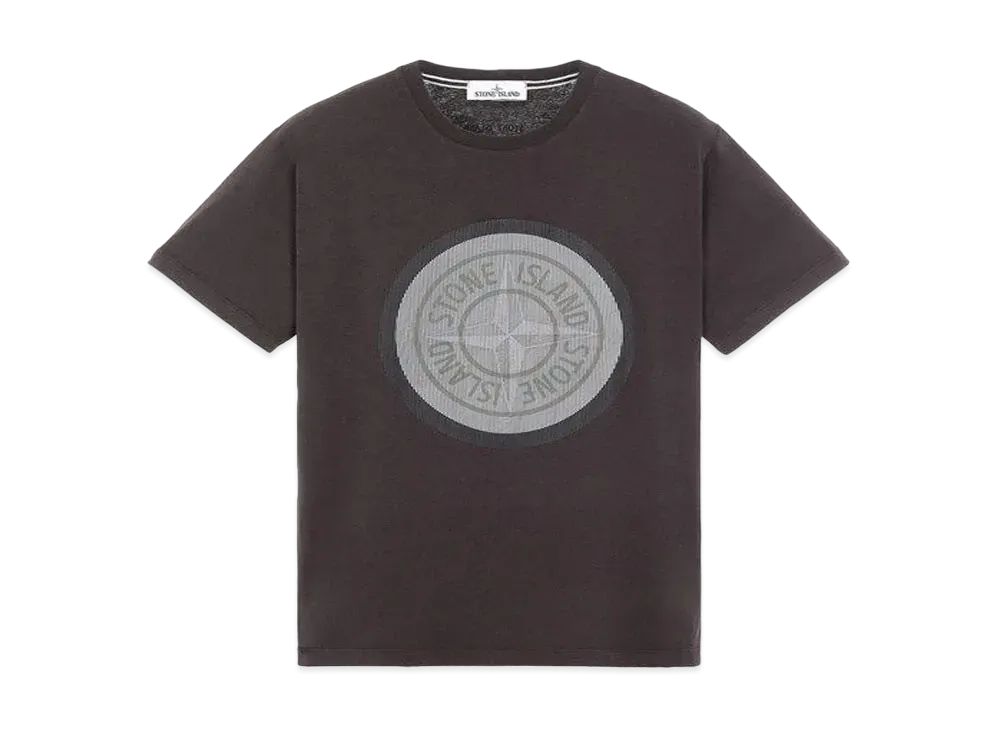 Stone Island 2NS89 COTTON JERSEY, 'LENTICULAR TWO' PRINT_SLIM FIT "Dark Brown"