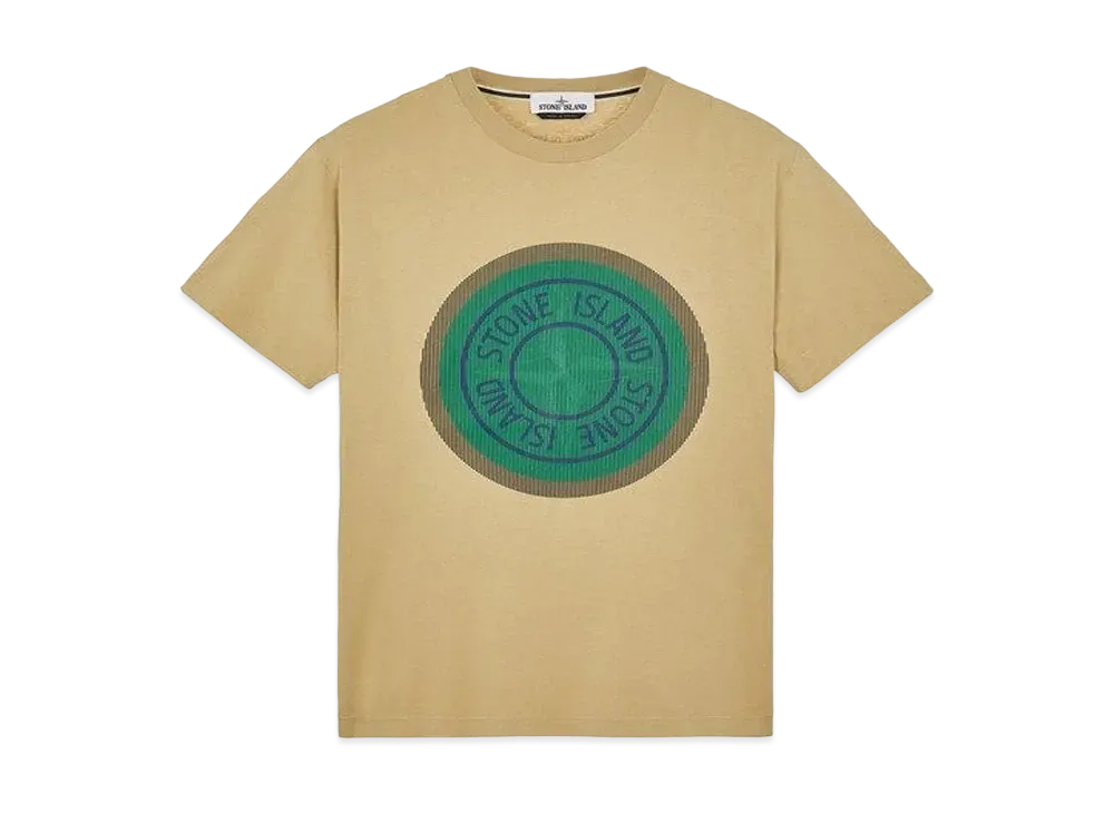 Stone Island 2NS89 COTTON JERSEY, 'LENTICULAR TWO' PRINT_SLIM FIT "Ibory"