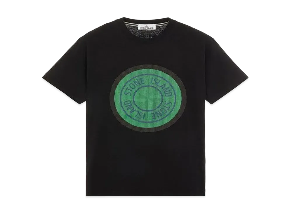 Stone Island 2NS89 COTTON JERSEY, 'LENTICULAR TWO' PRINT_SLIM FIT "Black"