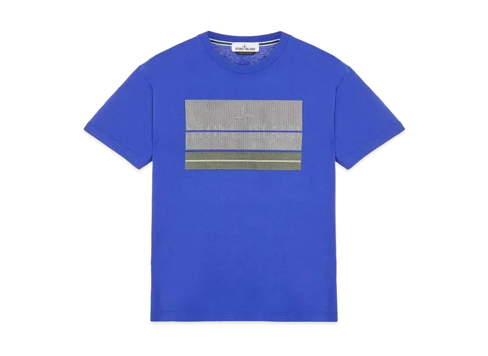Stone Island 2NS90 COTTON JERSEY, 'LENTICULAR THREE' PRINT_SLIM FIT "Periwinkle"