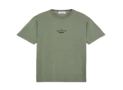 Stone Island 2NS91 COTTON JERSEY,'ARCHIVIO' PRINT_SLIM FIT "Sage Green"